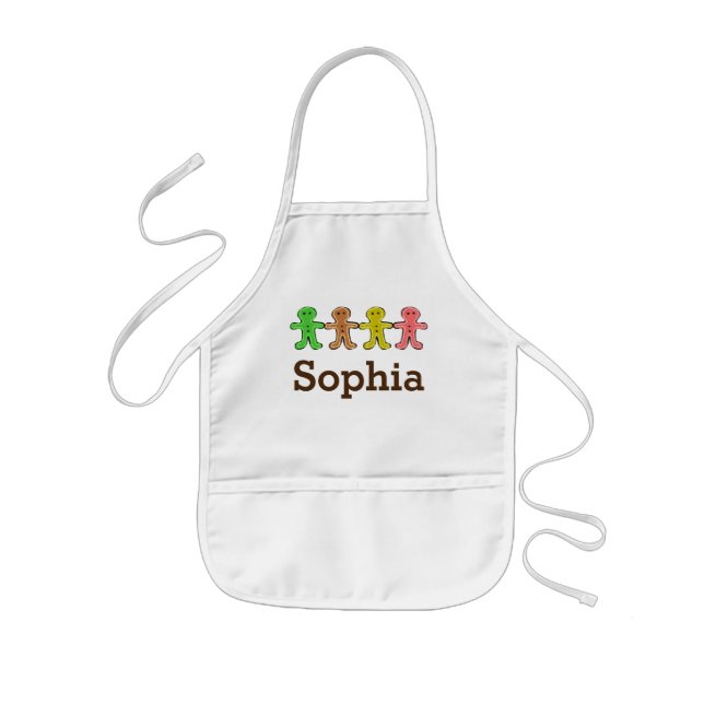 Personalized Gingerbread Cookies Kids Apron (Front)