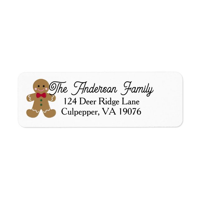 Personalized Gingerbread Family Christmas Return A (Front)