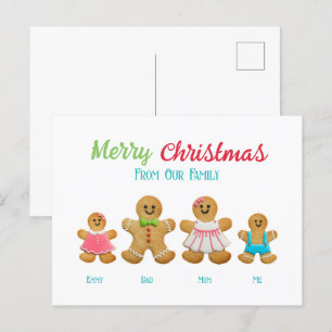 Personalized Gingerbread Family Greeting Card