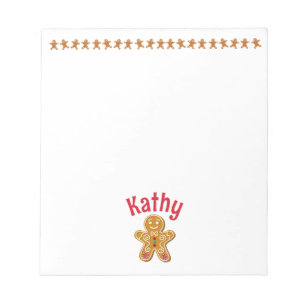 Personalized Gingerbread Holiday Notepad