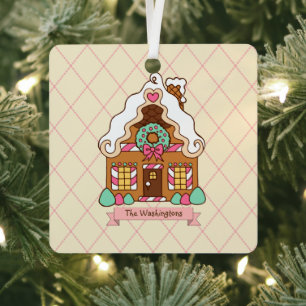 Personalized Gingerbread House Holiday Ornament