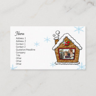 Personalized Gingerbread House Snowflakes Holidays Business Card