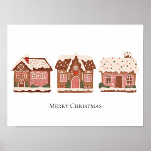 Personalized Gingerbread Houses Christmas Holiday  Poster