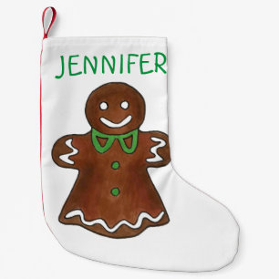 Personalized Gingerbread Lady Christmas Cookie Small Christmas Stocking