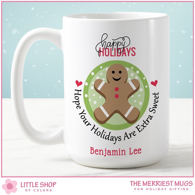 Personalized Gingerbread Man Christmas Cookie Coffee Mug (Creator Uploaded)
