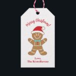 Personalized Gingerbread Man Christmas Gift Tags<br><div class="desc">A cute holiday gingerbread cookie decorates these Christmas gift tags. Personalize them with your name.  Great for attachin g to your neighbourhood Christmas treats for fun and festive Christmas party decor. Designed for you by Blackberry Boulevard.</div>