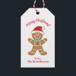 Personalized Gingerbread Man Christmas Gift Tags<br><div class="desc">A cute holiday gingerbread cookie decorates these Christmas gift tags. Personalize them with your name.  Great for attachin g to your neighbourhood Christmas treats for fun and festive Christmas party decor. Designed for you by Blackberry Boulevard.</div>