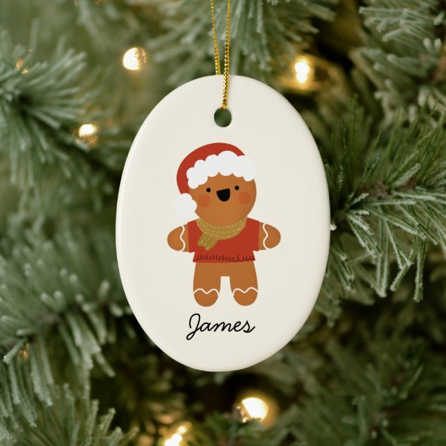 Personalized Gingerbread Man Christmas Ornament (Tree)