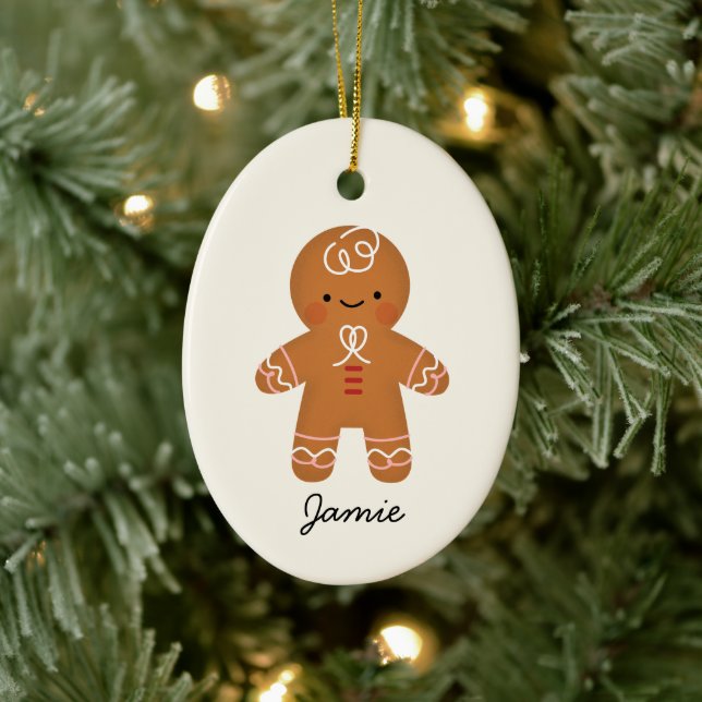 Personalized Gingerbread Man Christmas Ornament (Tree)