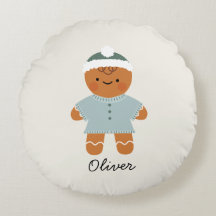 Personalized Gingerbread Man Christmas Pillow