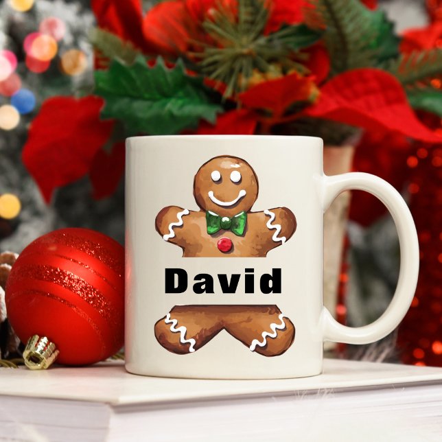 Personalized Gingerbread Man Custom Name Christmas Coffee Mug (Personalized Gingerbread Man Custom Name Christmas Coffee Mug
)
