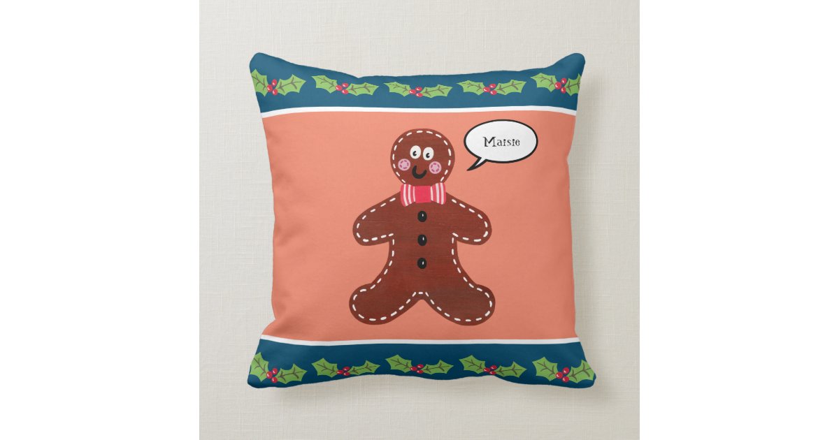 Personalized Gingerbread Man Pillow Cushion Zazzle.ca
