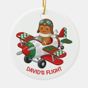 Personalized Gingerbread Pilot Ornament