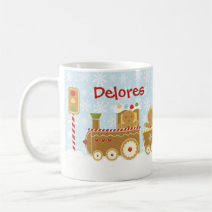 Personalized Gingerbread Train Christmas Mug