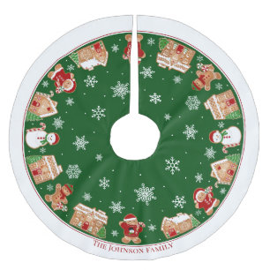 Personalized Gingerbread Village Brushed Polyester Tree Skirt