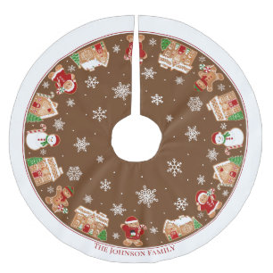 Personalized Gingerbread Village Brushed Polyester Tree Skirt