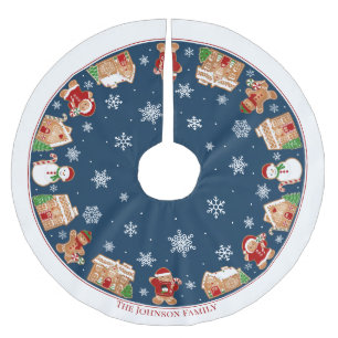 Personalized Gingerbread Village Brushed Polyester Tree Skirt