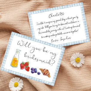 Personalized Gingham Brunch Bridesmaid Proposal Card