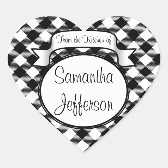 Personalized Gingham From The Kitchen of Label (Front)