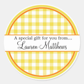 Personalized  Gingham Gift Stickers