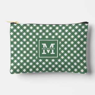Personalized Gingham Plaid Pattern Accessory Pouch