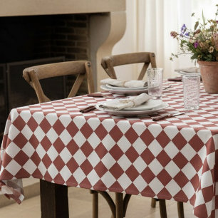 Personalized Gingham Tablecloth, Wine Red  Tablecloth