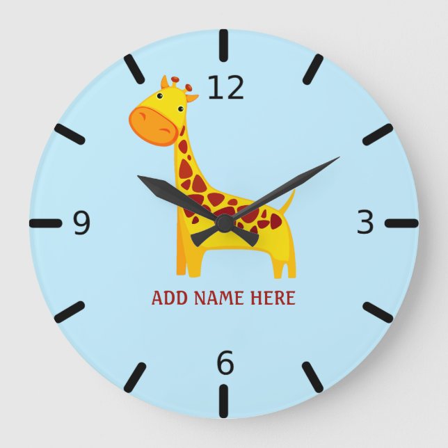Personalized Giraffe  Large Clock (Front)