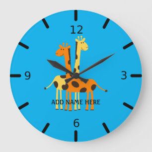 Personalized Giraffe  Large Clock