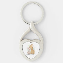 Personalized Giraffe Love Metal Keychain