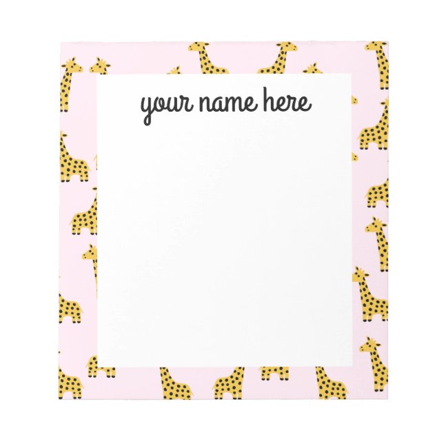 Personalized Giraffe Notepad (Front)