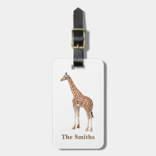 Personalized Giraffe Print Luggage Tag
