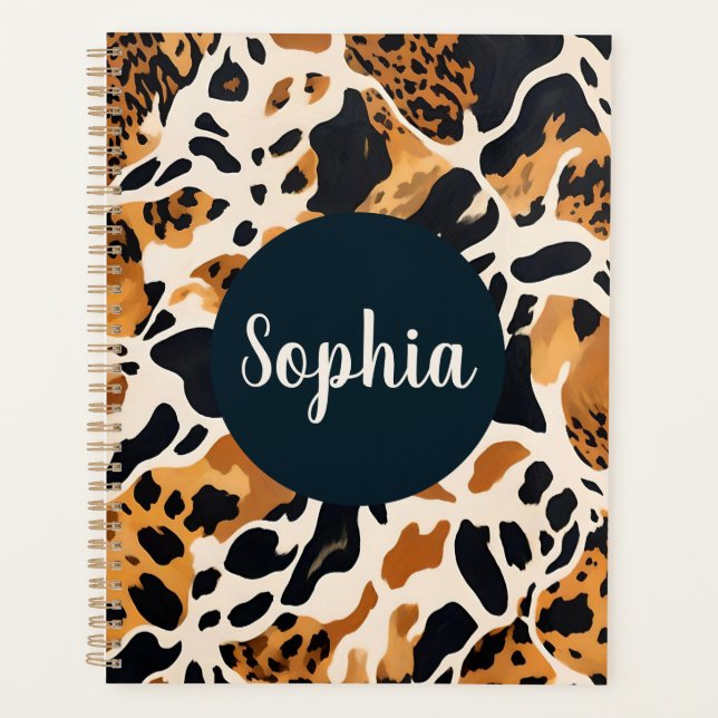 Personalized Giraffe Print Planner (Front)
