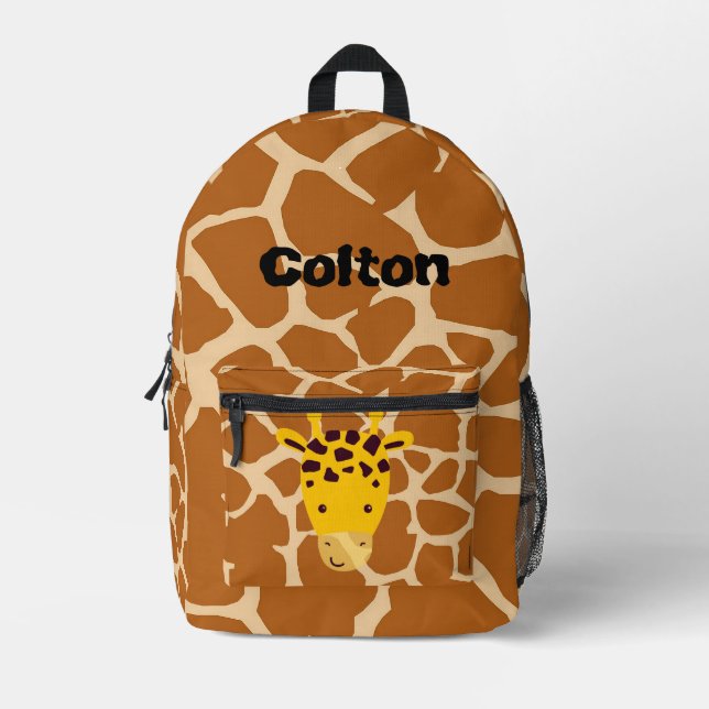 personalized Giraffe Printed Backpack (Front)