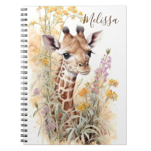 Personalized Giraffe School Office Notebook Gift