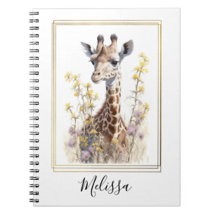 Personalized Giraffe School Office Notebook Gift