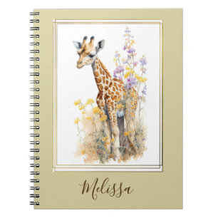Personalized Giraffe School Office Notebook Gift