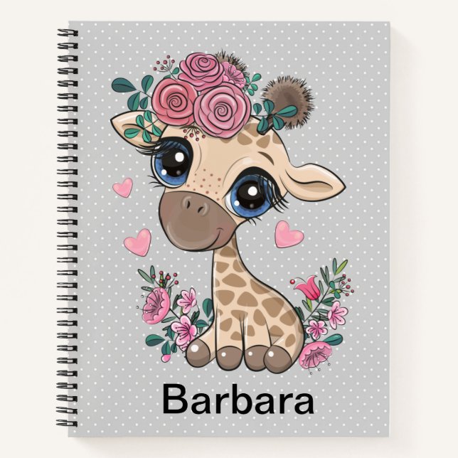 Personalized Giraffe Sketch Notebook (Front)