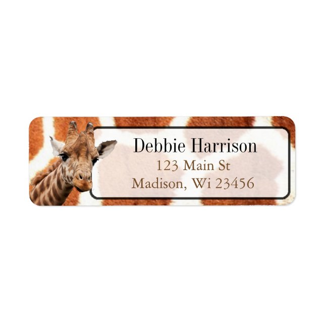 Personalized Giraffe Stripes Return Address Labels (Front)
