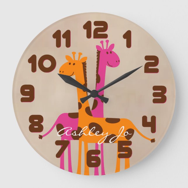 Personalized Giraffe Wall Clock (Front)