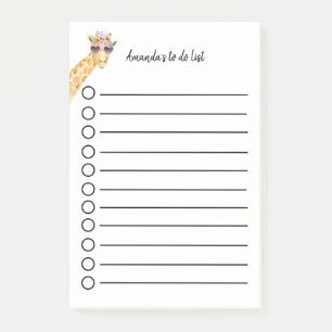 personalized giraffe with flowers sunglasses post-it notes