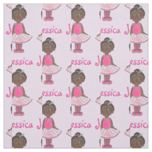 Personalized Girl Ballerina Pink Tutu Ballet Dance Fabric