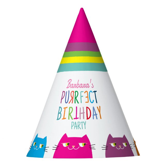Personalized Girl Birthday Party Party Hat (Front)