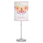 Personalized Girl Butterfly Gold Glitter Pink