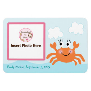 Personalized Girl Crab Photo Magnet Keepsake