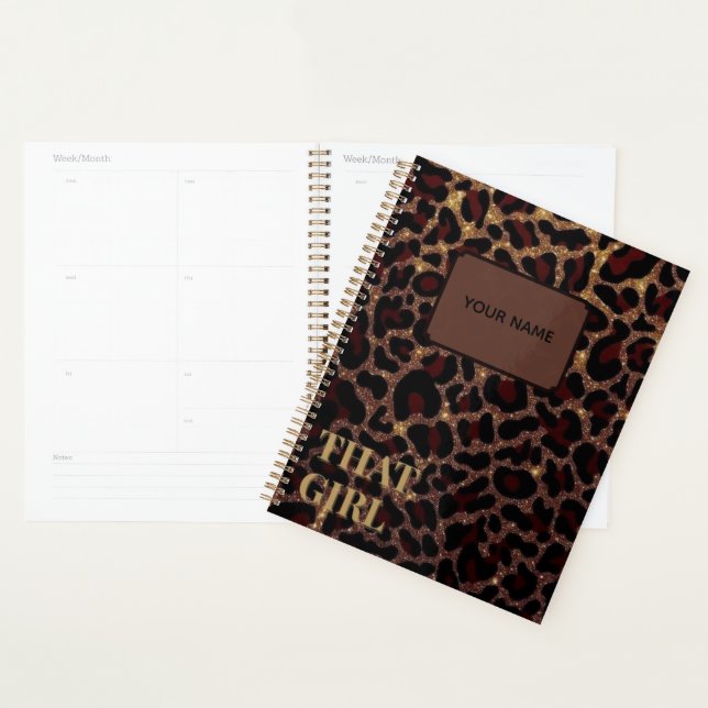 Personalized Girl Leopard Print Planner | Gift Her (Display)