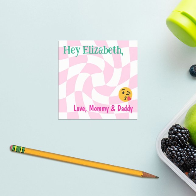 Personalized Girl Lunch Box Notes Retro Chequered (Creator Uploaded)