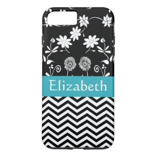 Personalized Girl Mod Daisies & Chevron With Name Case-Mate iPhone Case