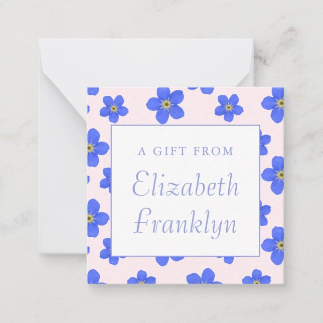 Personalized Girl Modern Floral Gift Enclosure Card (Front)