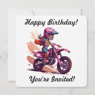 Personalized Girl Motocross Invitation