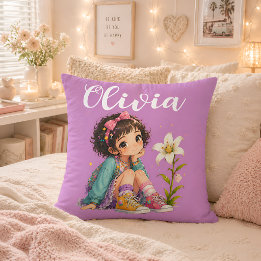Personalized Girl Name Pillow Cute Kids Gift